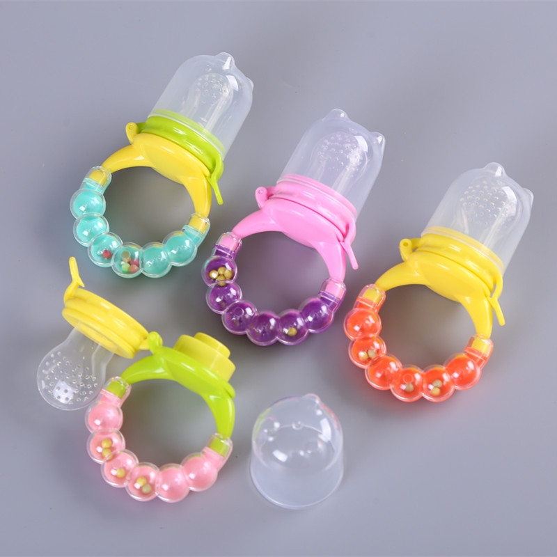 &lt; Hàng Có Sẵn &gt; Núm Ti Giả Có Chuông Cho Bé Sơ Sinh Bé Cắn Thức Ăn Rau Củ Quả