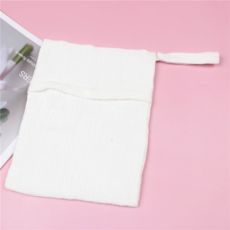 Túi Đựng Tã Lót Em Bé Bằng Cotton Mềm Màu Trơn Đa Năng Kích Thước 25x20cm Có Thể Tái Sử Dụng