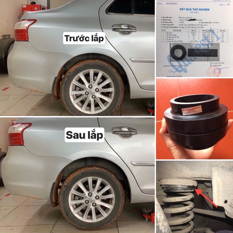 Cao su giảm chấn nâng gầm cho vios,sunny,mazda3,6....