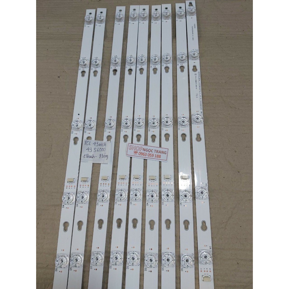 Thanh Led Tivi TCL 43 inch 43S 600 - giá 1 thanh dài 8 bóng
