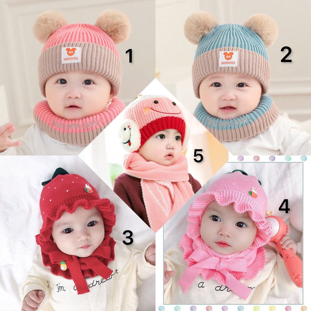 Tổng hợp khăn nón len cho bé