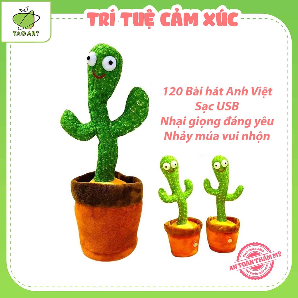 Đồ Chơi Thông Minh Cây Xương Rồng Nhảy Múa Với 120 Bài Hát Và Nhại Lại Tiếng Vui Nhộn Có Sạc USB