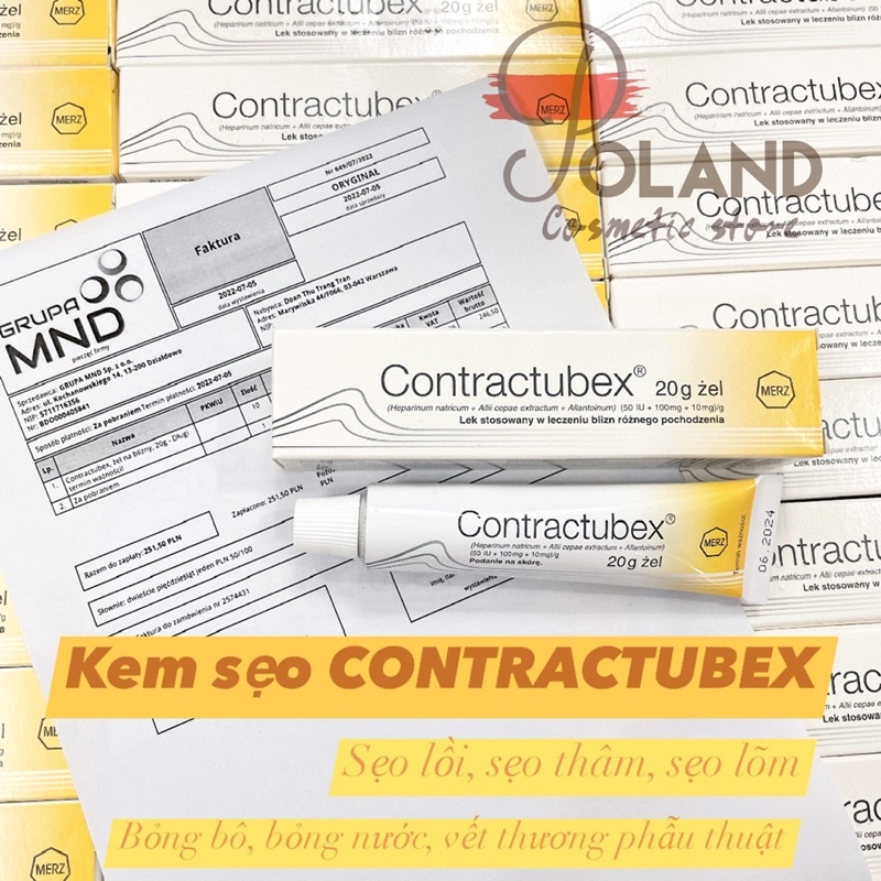 Kem làm mờ sẹo Contractubex, kem mờ sẹo thâm sẹo lồi sẹo mụn