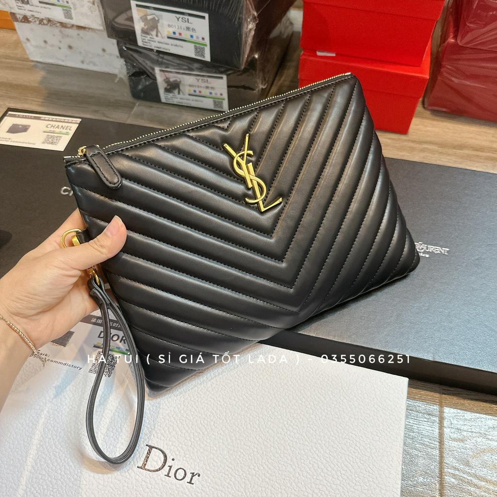 Túi clutch - túi cầm tay trần trám căng mềm loại 1 ( Có hộp )