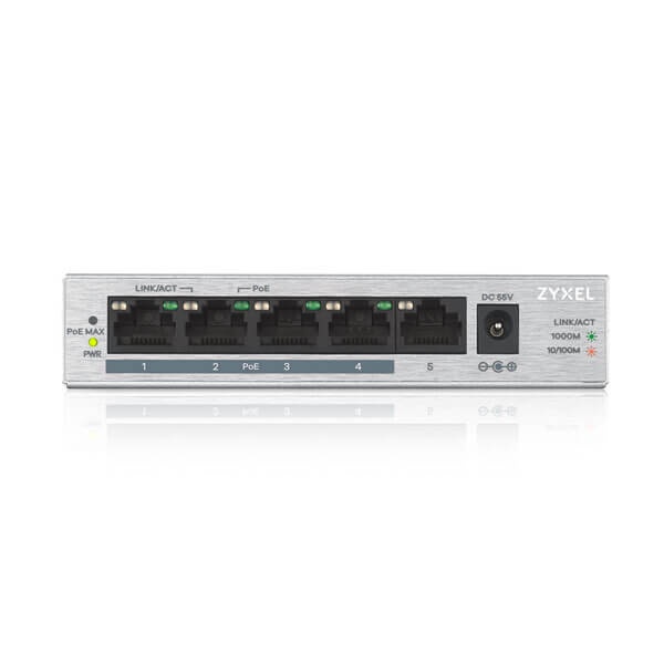 Bộ Chia Mạng 5 cổng Zyxel GS1005HP Unmanaged POE Switch - Hàng chính hãng