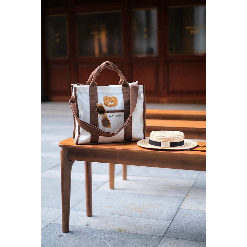 (Hàng loại 1) Túi Vải đeo Vegie bag/ Túi Xách Bỉm Sữa Enbaby Cho Mẹ Và Bé Đa Năng Nhiều Ngăn Phong Cách Hàn Quốc