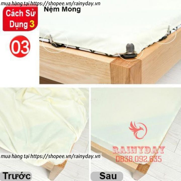 Dây kẹp ga giường cố định drap trải nệm giữ chống xê dịch tụt góc - Bộ 4