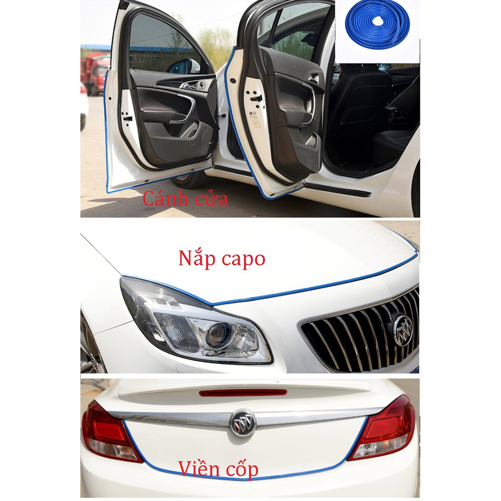 Gioăng U lõi thép cuộn 5 MÉT chống trầy cửa xe cốp capo 5 màu trang trí thời trang