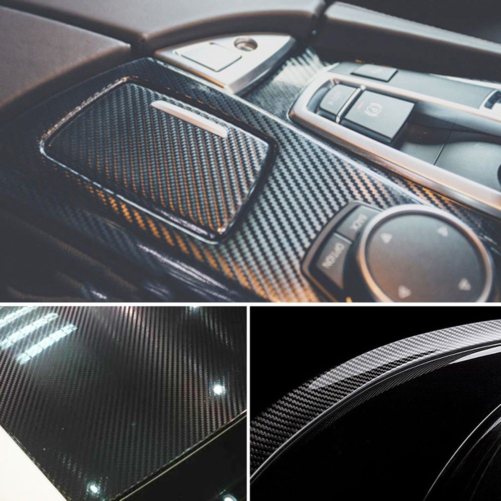 LANFY 30cm*152cm 5D Carbon Fiber Stickers Easy To Clean Auto Decoration Car Film Sticker Wrap Change Color Vinyl High Gloss Texture Protective Films