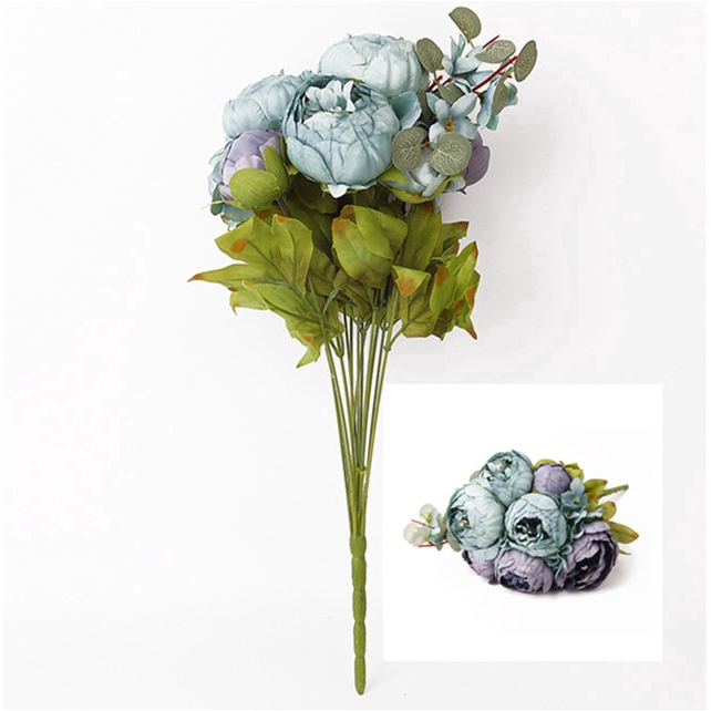 Hoa mẫu đơn giả bằng lụa có 8 màu dễ thương dùng trang trí tiệc cưới