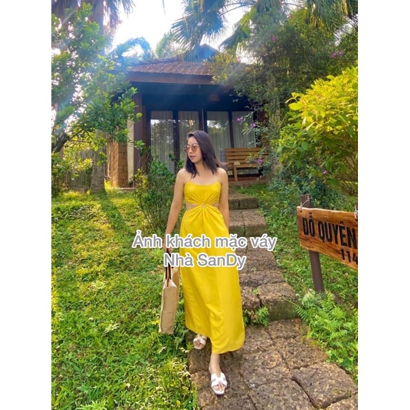 Váy 2 Dây Khoét Eo Chất Liệu Lụa Cao Cấp Không Nhăn, Đầm Maxi 2 Dây Khoét Eo 4 Màu Siêu Xinh Siêu Tôn Dáng