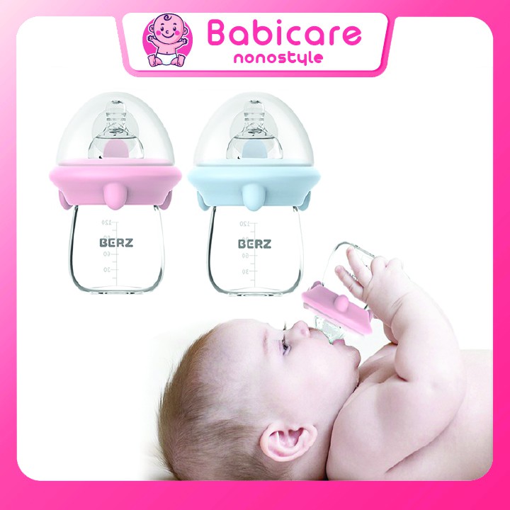 Bình Sữa BERZ Cổ Rộng Chống Sặc 120ml, 180ml Baby Bottle, Bình Sữa Dành Cho Trẻ Em, Trẻ Sơ Sinh Không Chứa BPA