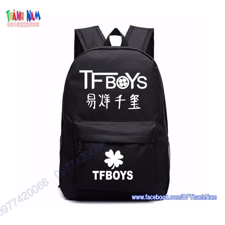 balo tfboys in theo yêu cầu , balo cỏ 4 lá tứ diệp thảo vương nguyên , vương tuấn khải