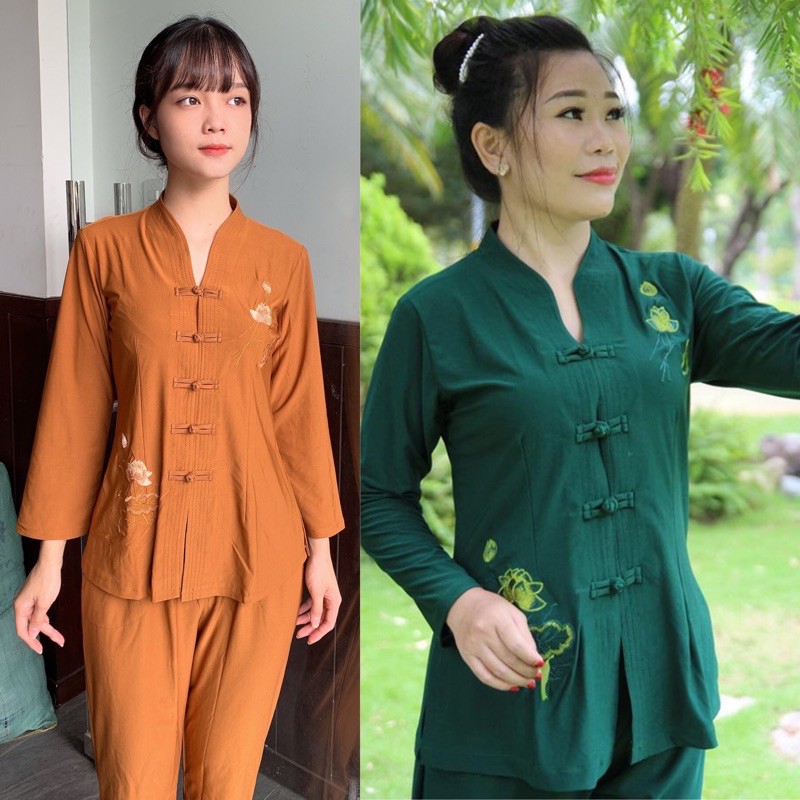 Đồ Lam Đi Chùa# Vải Thun Bà Lai Tim