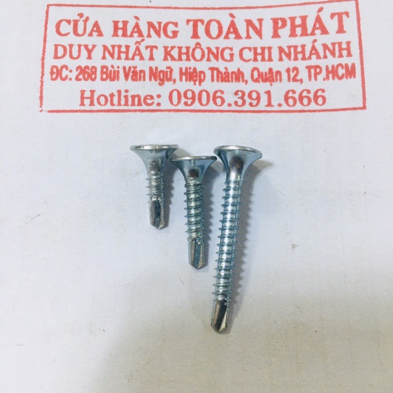 vít bắn sắt, tôn.. đầu sàn bằng chữ D con rồng 1p5,2p,2,5p,3p,4p,5p song Long