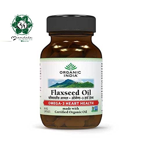 Viên uống thảo dược Flaxseed Oil Organic India hỗ trợ sức khỏe tim mạch