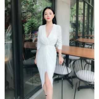 Đầm Sơ Mi Cổ Vest Jolii Chất liệu voan lụa