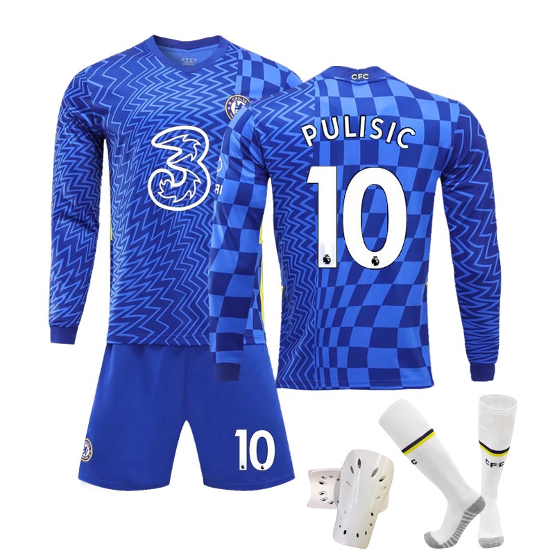 2122 Mùa Mới Chelsea Home Jersey No. 7 Canter không. Bộ Quần Áo Đá Banh Tay Dài 10 Mante Chất Lượng Cao - Vải Polyester Gai Thái