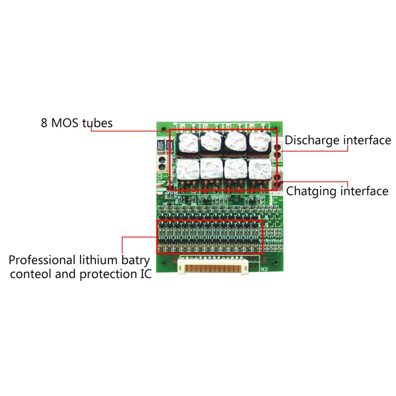 Bảng Mạch Bảo Vệ Pin Lithium Li-ion 13S 60A BMS PCB