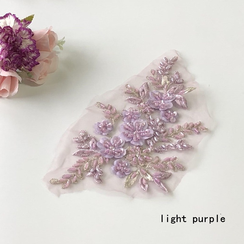 1 Tấm Vải Ren Thêu Hoa 3d 21 * 12cm