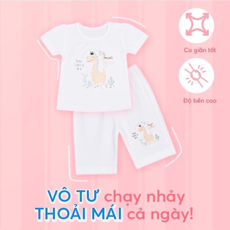 Size bé 8-23kg BỘ LỬNG TRẮNG IN BÉ GÁI Hello B&B hình in áo và quần giao ngẫu nhiên