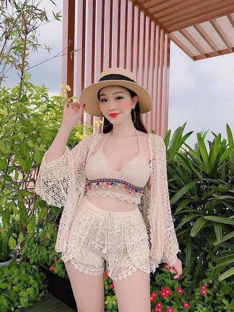 [Mã FAMAYWA2 giảm 10K đơn 50K] Set 3 Món Đi Biển☘️ Set Bikini Kèm Choàng Ren Siu Hót- Hàng QC | BigBuy360 - bigbuy360.vn