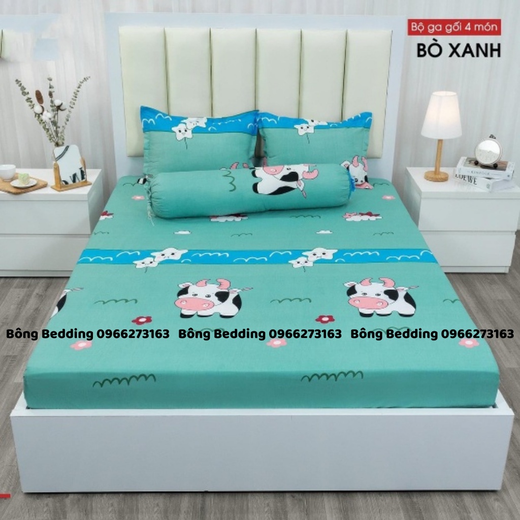 Bộ Ga Gối Cotton Poly Mẫu Mới, Drap Giường Ga Nệm Bo Chun Miễn Phí | BigBuy360 - bigbuy360.vn