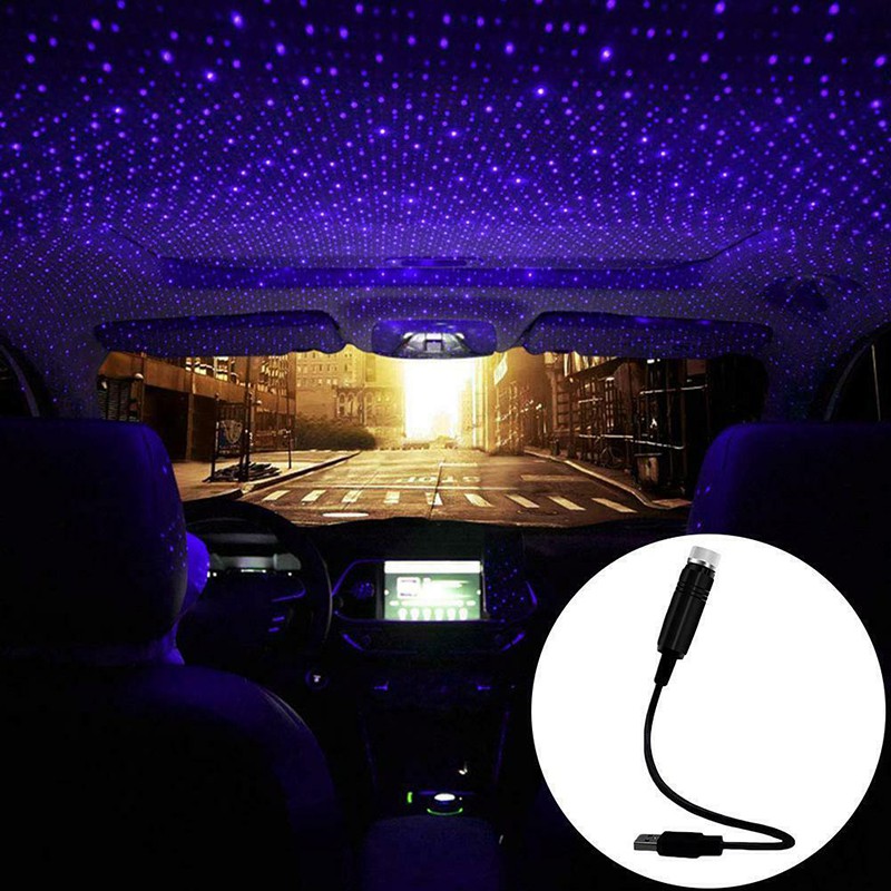 Đèn chiếu USB bóng LED 5V chiếu hình sao quanh trần xe hơi tạo không khí