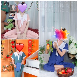 Đồ ngủ lụa cổ tiểu thư❤️ bộ mặc nhà pyjama lụa hàn cao cấp mát mịn thoải mái
