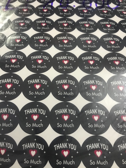 100 Nhãn Dán Thank You - Sticker Thank You