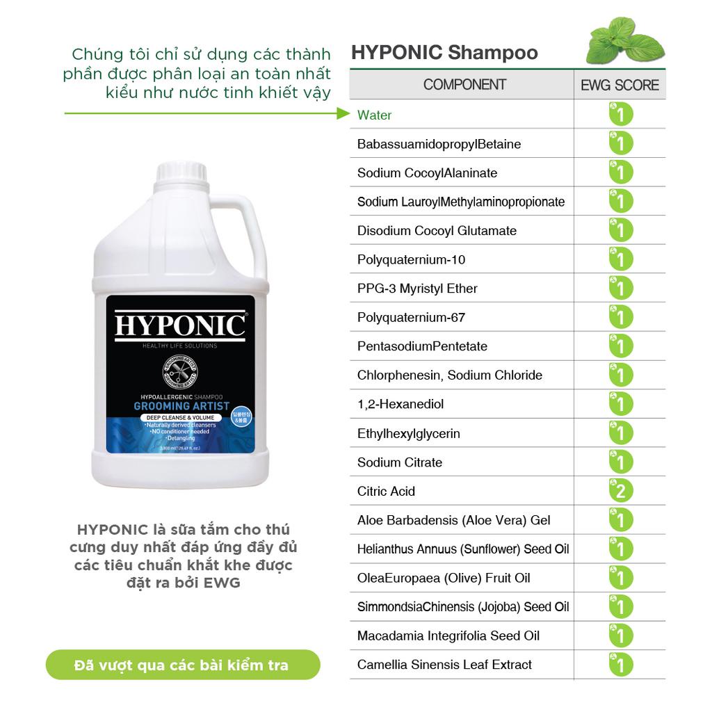Sữa tắm chó Cao Cấp Làm Trắng & Phồng Lông HYPONIC Grooming Artist - 100ml
