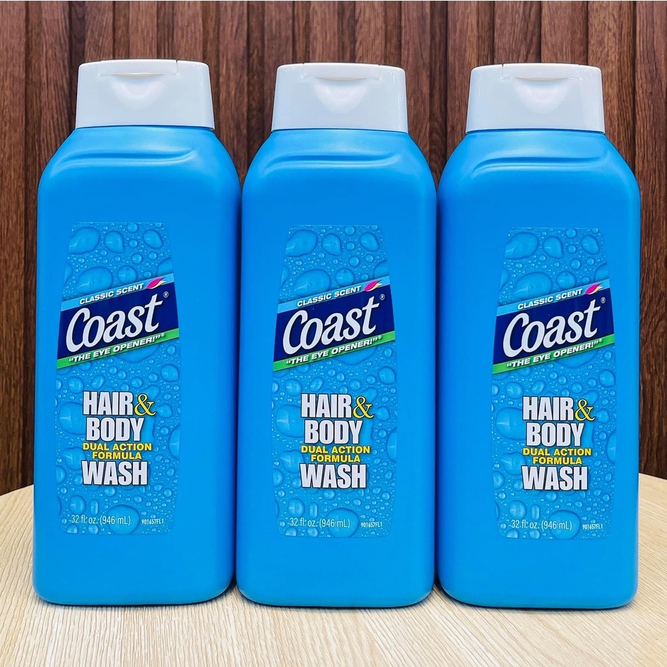 Sữa Tắm Gội dành cho Nam Coast Hair&amp;Body Wash 946ml của Mỹ