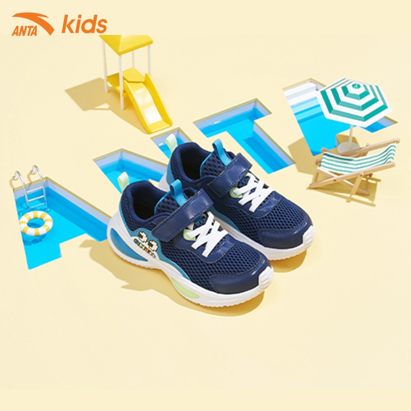 Giày chạy bé trai phối hoạt hình ngộ nghĩnh thương hiệu Anta Kids W332129933-2