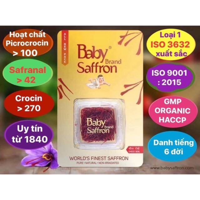 {Date 10/2021}: 1gr Nhuỵ hoa nghệ tây Baby Saffron | BigBuy360 - bigbuy360.vn