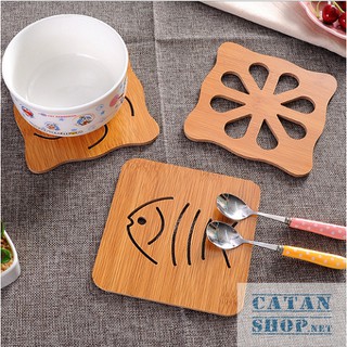 Miếng lót nồi Gỗ, lót cốc chén cách nhiệt chống nóng bằng gỗ Nhiều mẫu siêu Cute GD289-LNGo (giao ngẫu nhiên)