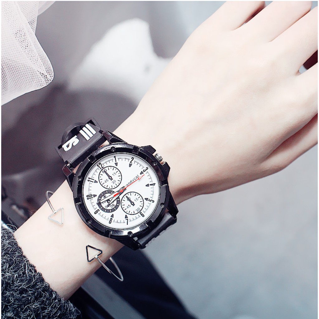 ĐỒNG HỒ NAM HNWATCH D250 DÂY CAO SU CANDYCAT THỂ THAO SPORT PHONG CÁCH CÁ TÍNH