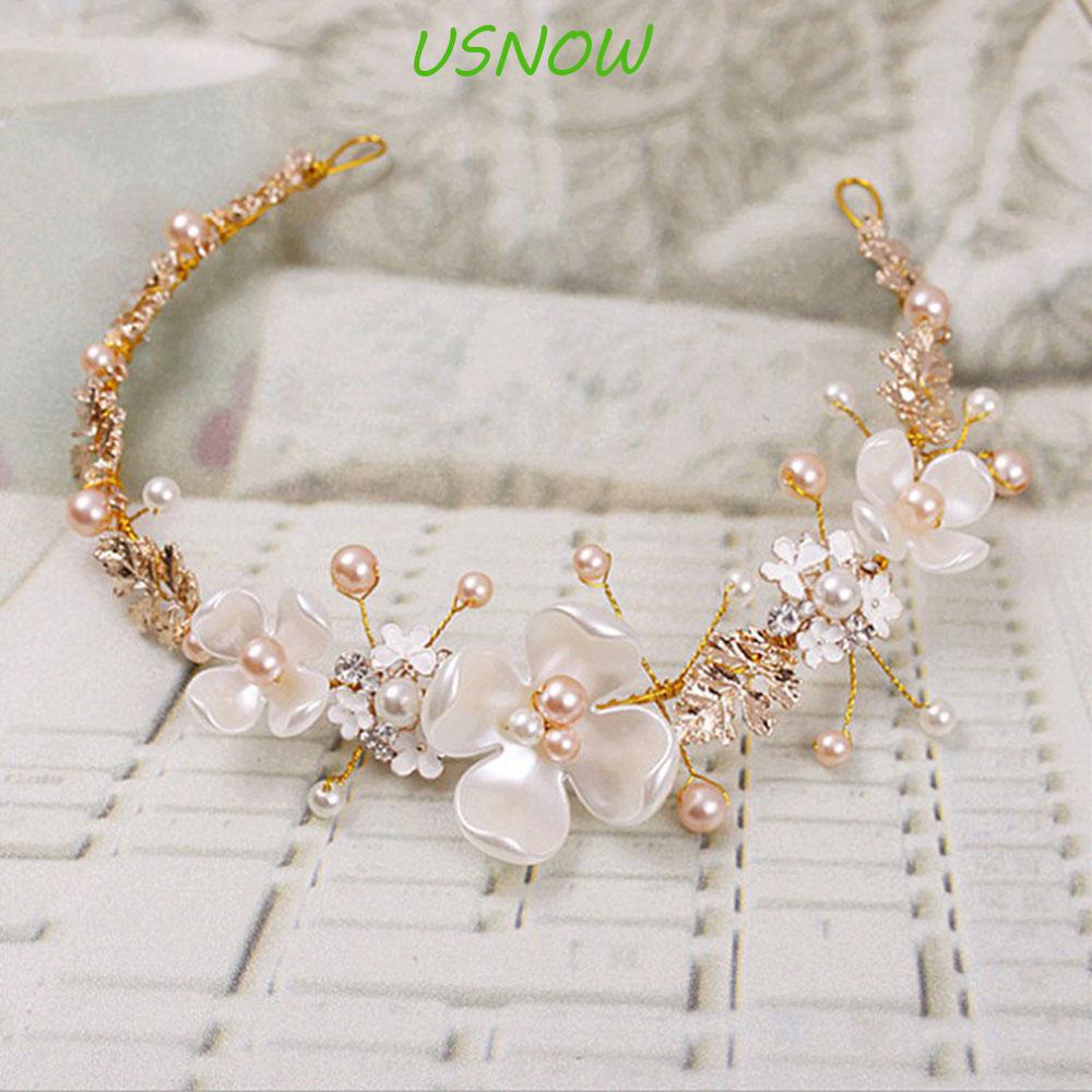 Vương Miện Nữ Có Dây Thời Trang|Hoa Giả Đính Ngọc Trai Cho Cô Dâu|Băng Đô