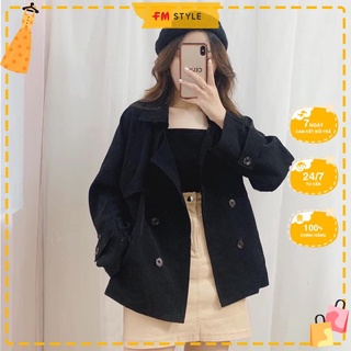 Áo măng tô nữ FM Style blazer khoác dáng ngắn chất kaki xịn phối nút thời trang thu đông Hàn Quốc sang chảnh 210925021