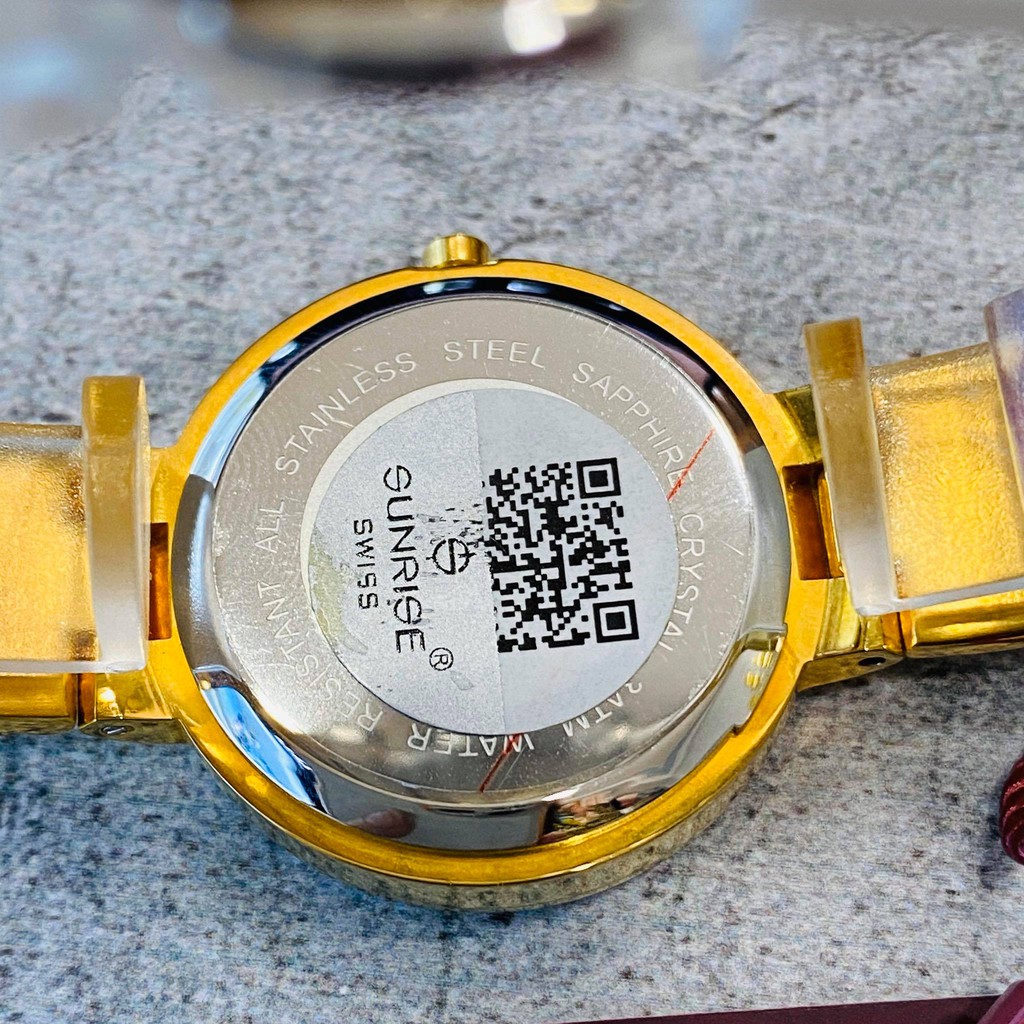 Đồng hồ Sunrise nữ chính hãng L.9949.AA.G.X - kính saphire chống trầy - Đính đá Swa