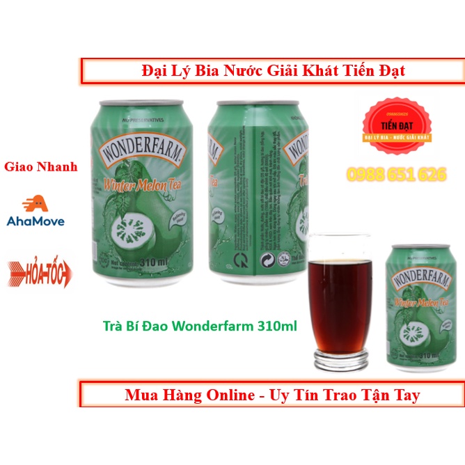 Lốc 6 Lon Trà Sâm Bí Đao Wonderfarm Lon 310ml / Chai 280ml Date Luôn Mới