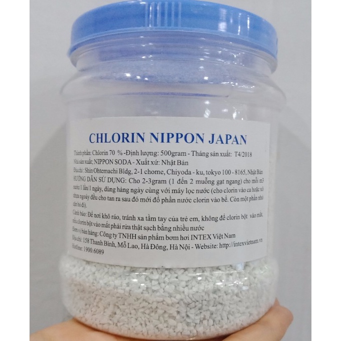 Hộp Clorin Nhật loại 500 gram dùng trong bể bơi CL500