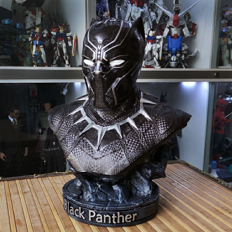 [36cm] Mô hình cao cấp Thạch Cao Black Panther Báo đen siêu anh hùng Marvel Tượng bán thân để bàn Figure