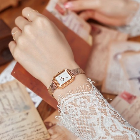 Julius Đồng Hồ quartz Mặt Vuông Nhỏ Chống Thấm Nước Thời Trang Cho Nữ 1223
