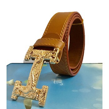Thắt lưng da nam - Dây nịt nam da cá sấu màu vàng khóa mạ vàng hình rồng
