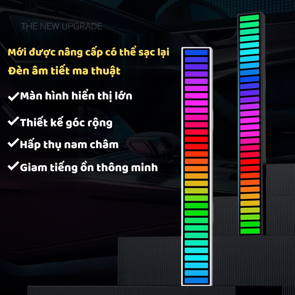 Thanh Đèn Led RGB Nháy Theo Nhạc Cảm Biến Âm Thanh 16 Triệu Màu, Đèn Trang Trí Decor Phòng
