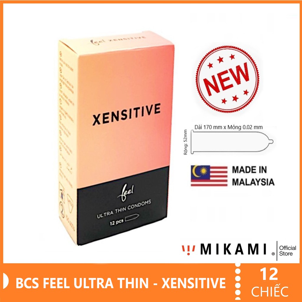 Bao Cao Su FEEL XENSITIVE Siêu Mỏng Hoàn Toàn Mới - Malaysia