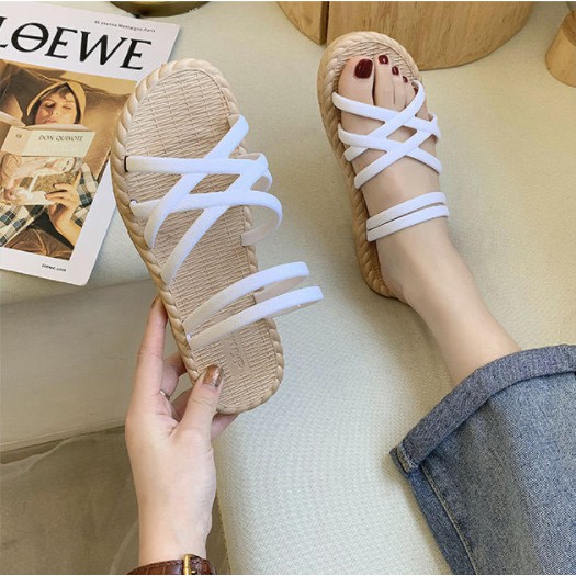 Dép Lê, Dép Đi Biển Dây Trơn Đan Chéo Nhau Xinh Xắn Cho Các Nàng