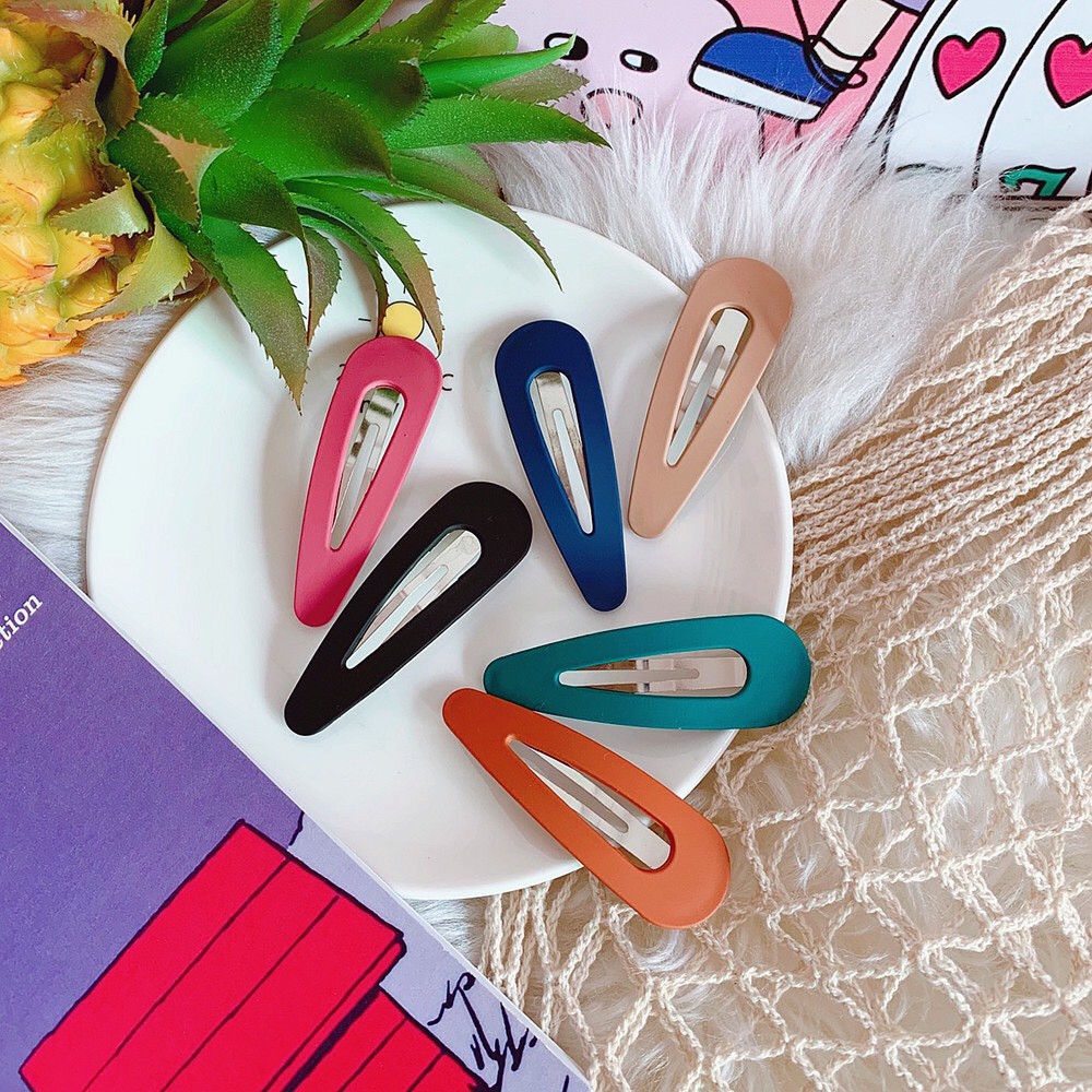 Kẹp Tóc Bấm Hình Giọt Nước Lì Nhám Mẫu Lớn Nhiều Màu [PKT00027]
