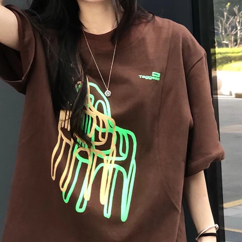 NRVP Áo Thun Cotton Tay Ngắn Cổ Tròn Màu Trơn Thời Trang Dành Cho Nữ