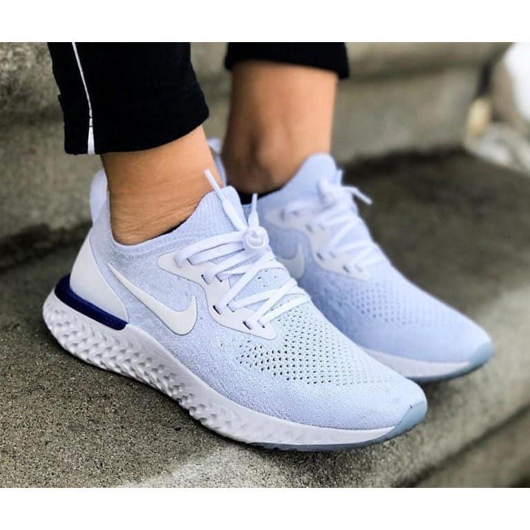 [video+ảnh thực] Giày Sneaker Epic React Flyknit White Blue | BigBuy360 - bigbuy360.vn